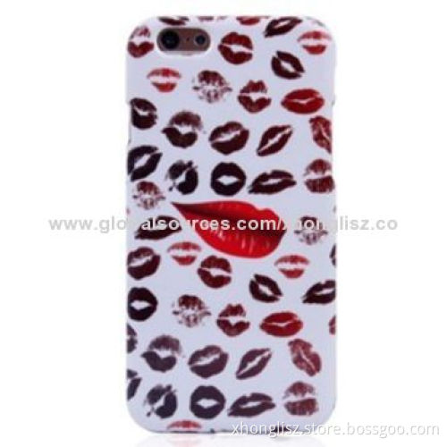 New Arrival Sexy Lips Series Water Printing PC Case for iPhone 6, Free Samples Will be OfferedNew